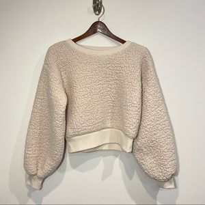 Express Cream Colored Teddy Bear Top Size Small